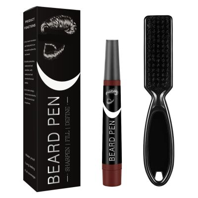 Beard Pencil Filler for Men, Beard Filler for Men, Water-Proof & Long Lasting & Natural Finish Barber Barber Pen, Enhance Facial Hair, Mustache Shape (BW2)