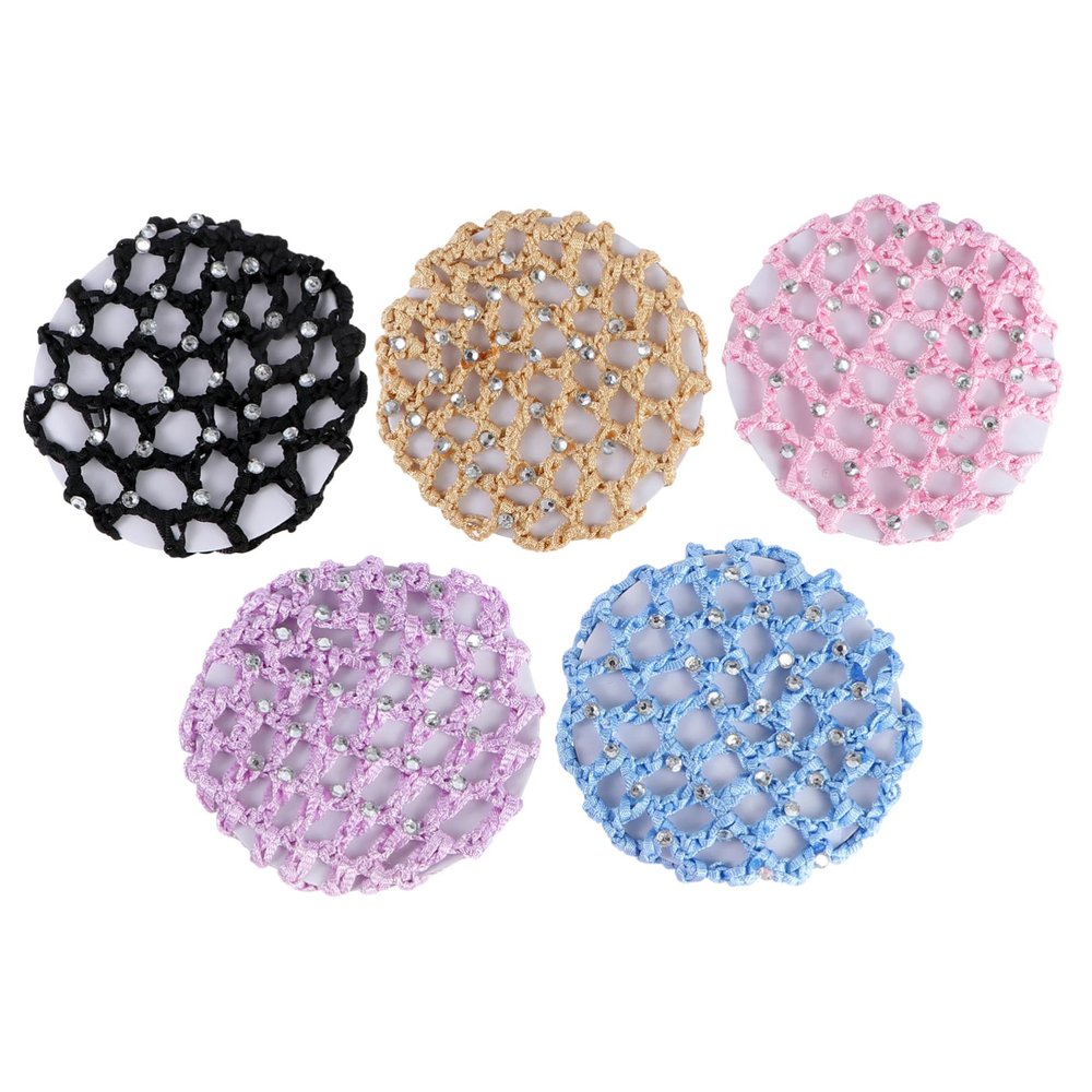 Baluue Hair Buns Cover Vintage Snoods for Women Black Hair Nets for Buns Boys and Girls 5 Pack