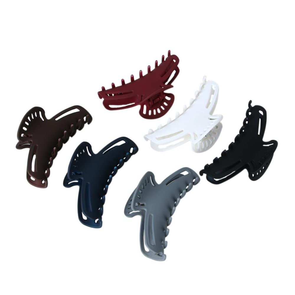 Baluue Large Hair Claw Clips 6 Pcs Plastic Hair Claws for Girls Women Hair Clip Hair Grip Stylish Headdress Random