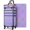 BYOOTIQUE 4in1 Makeup Rolling Case Nail Cart Organizer with Wheels False Eyelash Storage Hairdressing Brush Bags for Beauty Salon Hairstylist Barbershop,Charm ForgetMeNot view 1