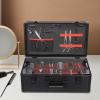 Barber Case,Barber Carrying Case,Hairdresser Tool Box Organizer with Lock,Portable Travel Barber Suitcase for Hair Stylist,Pet Groomer (Black with Lock) view 3