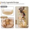 Aveniee 360 Rotating Makeup Organizer for Vanity, Upagraded Perfume Skincare Bathroom Counter Organizers with Brush Divider, 3 Tier Spinning Lipstick Cosmetic Lotion Storage,Gold view 2