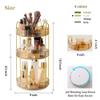 Aveniee 360 Rotating Makeup Organizer for Vanity, Upagraded Perfume Skincare Bathroom Counter Organizers with Brush Divider, 3 Tier Spinning Lipstick Cosmetic Lotion Storage,Gold view 3