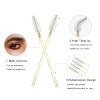 100 PCS Crystal Eyelash Mascara Wands Disposable Lash Brushes for Extensions Spoolie Brush Applicators Makeup Tool Kits (Gold handle) view 4