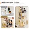 Aveniee 360 Rotating Makeup Organizer for Vanity, Perfume Skincare Bathroom Countertop Organizers, 3 Tier Spinning Skincare Storage with Brush Holder for Lipstick Cosmetic Lotion,White view 2