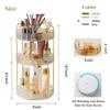 Aveniee 360 Rotating Makeup Organizer for Vanity, Perfume Skincare Bathroom Countertop Organizers, 3 Tier Spinning Skincare Storage with Brush Holder for Lipstick Cosmetic Lotion,White view 4