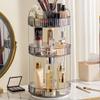 Aveniee 360 Rotating Makeup Organizer for Vanity, Upagraded Perfume Skincare Bathroom Counter Organizers with Brush Divider, 3 Tier Spinning Lipstick Cosmetic Lotion Storage,Grey view 1