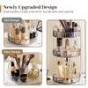 Aveniee 360 Rotating Makeup Organizer for Vanity, Upagraded Perfume Skincare Bathroom Counter Organizers with Brush Divider, 3 Tier Spinning Lipstick Cosmetic Lotion Storage,Grey view 2
