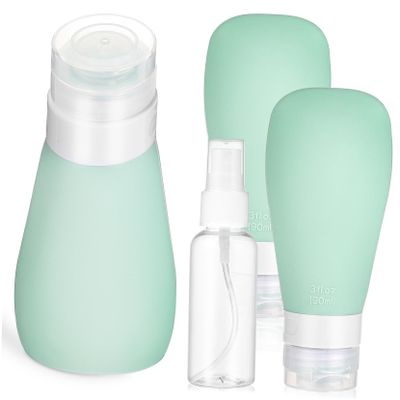 Baluue 1set Squeeze Travel Bottles Refillable Containers Mist Spray Bottle for Toiletries Skincare and Business Trips Leakproof and Easy to Fill
