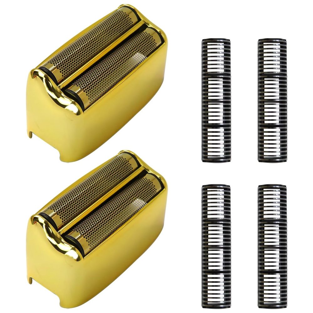 New 2 Pcs Replacement Foil and Cutter for Barberology Electric Shaver, Double Foil Shaver Replacement Head for PRO Barberology FXFS2 Electric Razors(Gold) Upgraded