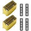 New 2 Pcs Replacement Foil and Cutter for Barberology Electric Shaver, Double Foil Shaver Replacement Head for PRO Barberology FXFS2 Electric Razors(Gold) Upgraded view 1
