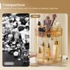 Aveniee 360 Rotating Makeup Organizer for Vanity, Upagraded Perfume Skincare Bathroom Counter Organizers with Brush Divider, Two Tier Spinning Lipstick CosmeticLotion Storage,Gold view 4