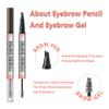 Aaiffey 2-in-1 Magic Eyebrow Pencil,Microblading 4-Fork Tip Liquid Eyebrow Pen with Eyebrow Brush Gel Waterproof Eyebrow Pencil Create Natural Hair-Like Brows Long-Lasting (04# Black) view 3