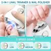 Automatic Electric Nail Clipper with LED Light & Nail File, 3 Speeds LCD Digital Display, Nail Clip Storage, USB Rechargeable Safety Fingernail Trimmer for Baby, Kids, Seniors, Caregivers (White) view 3