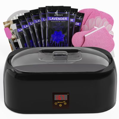 Achzzy 4000ml Paraffin Wax Machine for Hand and Feet - Professional Wax Warmer with 200W Thermal Core, LED Real-time Temp Control & 167F Rapid Melting, Intense Hydration with Hand Wax Paraffin Bath