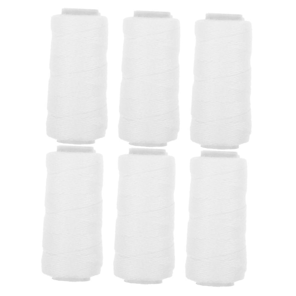 FRCOLOR 6rolls Cotton Thread Facial Hair Remover Soft Epilator Strings for Removal for Eyebrows and Easy to Use and Durable