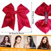 10pcs 7inch Red Jumbo Hair Clip for Girls - Glitter Cheer Bow Barrettes Sequin Ponytail Duck Hair Clip for Women Teen Cheerleader Costume Accessories view 2