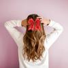 10pcs 7inch Red Jumbo Hair Clip for Girls - Glitter Cheer Bow Barrettes Sequin Ponytail Duck Hair Clip for Women Teen Cheerleader Costume Accessories view 4