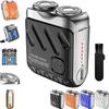 Beard Shaver Traveler Mini and Portable Suitcase Design, R-12 Luggage Electric Shaver, Shaver Traveler Mini and Portable Suitcase Design Double-Ring Magnetic Cutter (Black) view 1