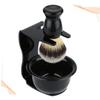 NOLITOY Plastic Shaving Brush Set Beard Brush Practical Bowl Rack for Home Use Compact Design for Easy Storage and Cleaning for Grooming and Shaving view 3
