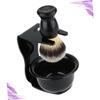 NOLITOY Plastic Shaving Brush Set Beard Brush Practical Bowl Rack for Home Use Compact Design for Easy Storage and Cleaning for Grooming and Shaving view 4