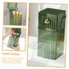 Baluue Makeup Brush Holder with Cover Durable Acrylic Desktop Organizer for Cosmetics Nail Art and Office Supplies Stylish Storage Luxe Green view 3