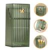 Baluue Makeup Brush Holder with Cover Durable Acrylic Desktop Organizer for Cosmetics Nail Art and Office Supplies Stylish Storage Luxe Green view 4