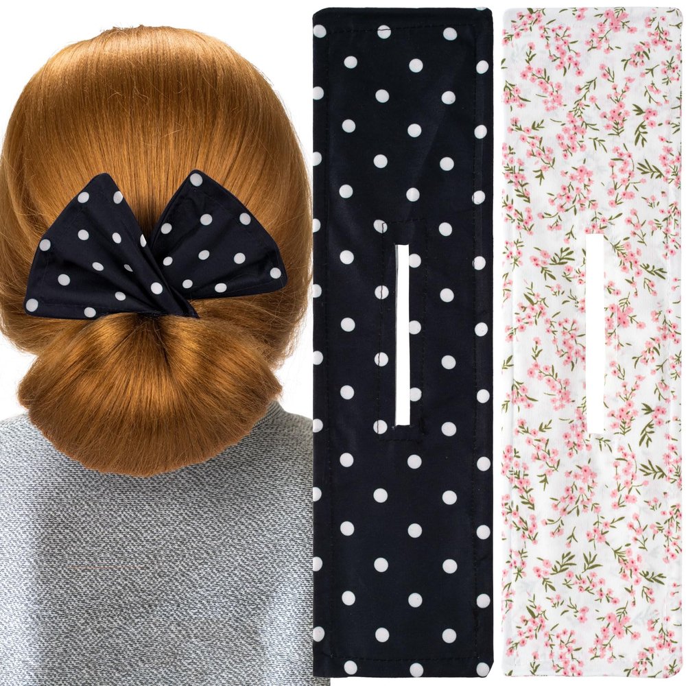 CustomyLife 2pcs Hair Bun Makers Black Pink Deft Bun Twister Flexible Donut Hair Bun Lazy French Hair Curler Bun Clips Accessories for Women Long Thick Thin Short Hair