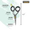 Massive Bee Store Rounded-Tip Trimming Scissors for Men  Stainless Steel High Carbon Beard, Mustache, and Ear Hair Grooming Scissor (Silver-Pointy-Tip) view 3