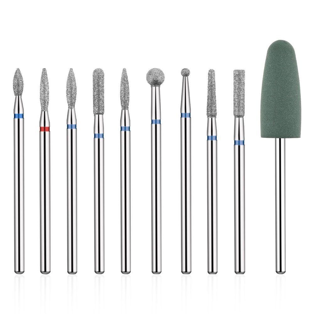 10 PCS Nail Drill Bits Set, Russian Manicure Drill Bits, Cuticle Remover Nail Products for Manicure Pedicure for Home and NailSalon