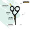 Massive Bee Store Rounded-Tip Trimming Scissors for Men  Stainless Steel High Carbon Beard, Mustache, and Ear Hair Grooming Scissor (Black-Pointy-Tip) view 3