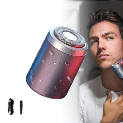 Mini Portable Electric Shaver, Mini Electric Shaver, Electric Razor for Men Pocket Size for Car, Travel (Purple)