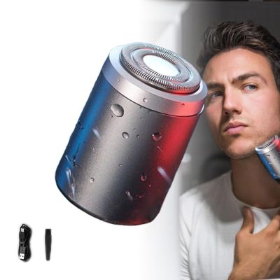 NinthAvenue Basics Mini Portable Electric Shaver, Electric Razor for Men, Pocket Size for Car, Travel (Silver)