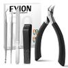 FVION Ingrown Toenail Tools Kit 5 Pcs, Toenail Clippers for Thick & Ingrown Nails, Ingrown Toenail Removal Correction Nail Clippers, Nail File Lifter, Professional Manicure Pedicure Tools view 1