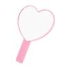 HAPINARY Cute Heart Shaped Handheld Mirror Handle Self-Adhesive Cosmetic Mirror for Girls Reflection Soft Flocking for Travel and Daily Use view 1