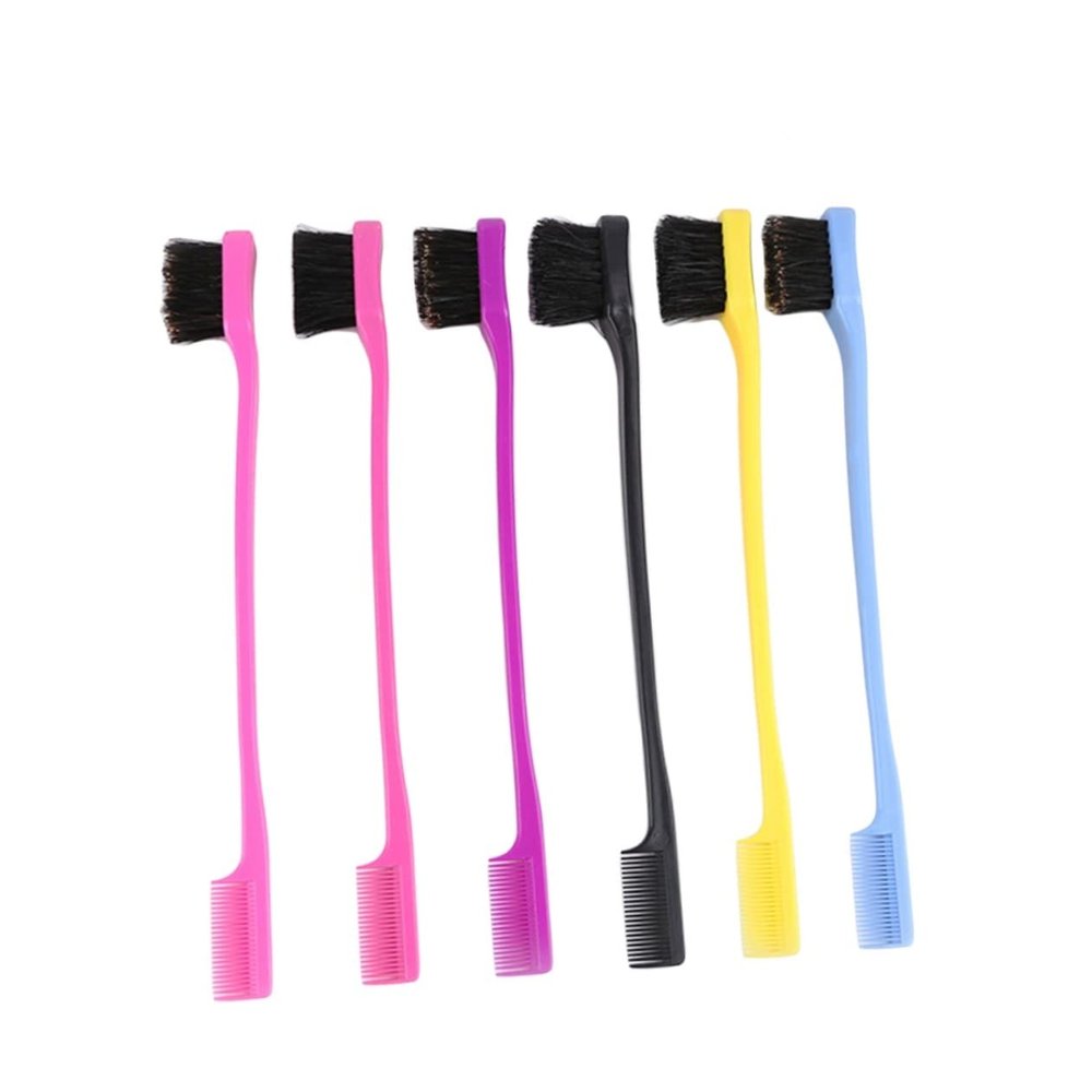 MERRYHAPY 4pcs Double-head Eyebrow Brush Comb Grooming Tool for Women Girls Smooth Edges Random Color