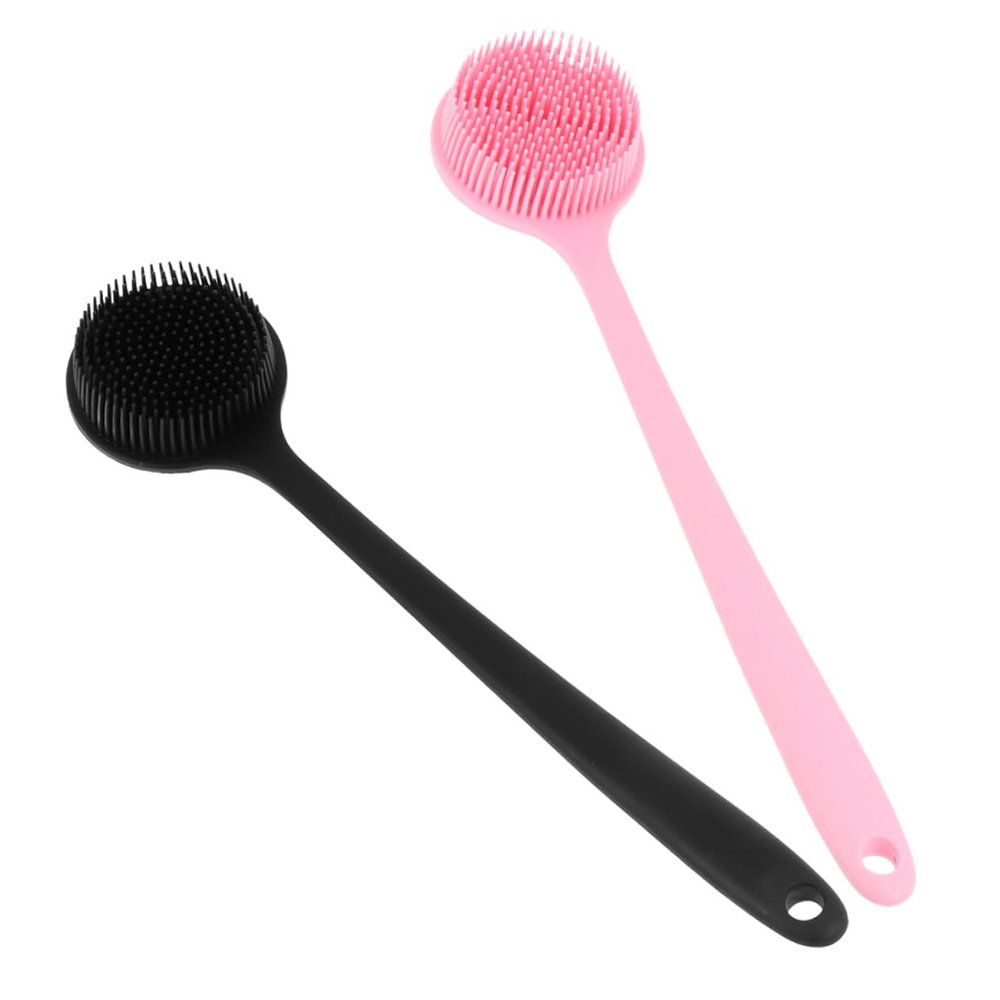 Baluue 2pcs Shower Brush Handle for Easy Bathing Lightweight Back Scrubber for Body Care Exfoliating Bath Tools