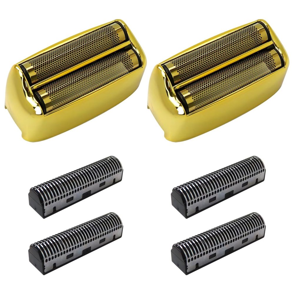 Zafina-UP 2-Pack Shaver Replacement Foil and Blades Compatible for BaBylissPRO FXFS2G/FXFS2 Shaver Models - Gold