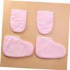 minkissy 2pairs Paraffin Wax Therapy Gloves for Hand and Feet Insulated Mitt Covers for Moisturizing Soft Cloth Design Snap Closure Beauty Paraffin Treatment view 4