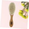 MERRYHAPY Dense Wool Beard Brush Curved Handle for Hair Cleaning Barber Shops and Home Use view 4