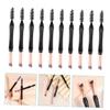 WOONEKY 10pcs Dual-ended Makeup Brush Kit for Eyebrow and Eyelash Portable Cover Lightweight Eyelash Separator and Brow Applicator for Eye Makeup Application view 2