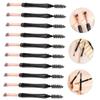 WOONEKY 10pcs Dual-ended Makeup Brush Kit for Eyebrow and Eyelash Portable Cover Lightweight Eyelash Separator and Brow Applicator for Eye Makeup Application view 3
