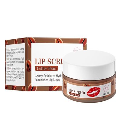 Fruit Lip Scrub Gentle Exfoliator, Hydrating Scrub for Lip Prep, Lip sleeping Mask Exfoliator & Moisturizer Lip Scrub Balm For Lightening & Brightening Dark Lips Overnight Hydration (Coffee)