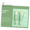 Baluue 1set Dual-ended Makeup Brush Set Compact Portable Eyeshadow and Powder Brush Kit for Daily Use and Professional Makeup Application Green view 2
