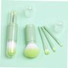 Baluue 1set Dual-ended Makeup Brush Set Compact Portable Eyeshadow and Powder Brush Kit for Daily Use and Professional Makeup Application Green view 4