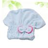 Baluue Bowknot Hair Drying Cap Fast Absorbent Coral Fleece Shower Cap for Quick Drying Hair Comfortable and Stylish Design for Bathing and Makeup Light Blue view 3