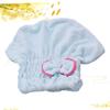 Baluue Bowknot Hair Drying Cap Fast Absorbent Coral Fleece Shower Cap for Quick Drying Hair Comfortable and Stylish Design for Bathing and Makeup Light Blue view 4