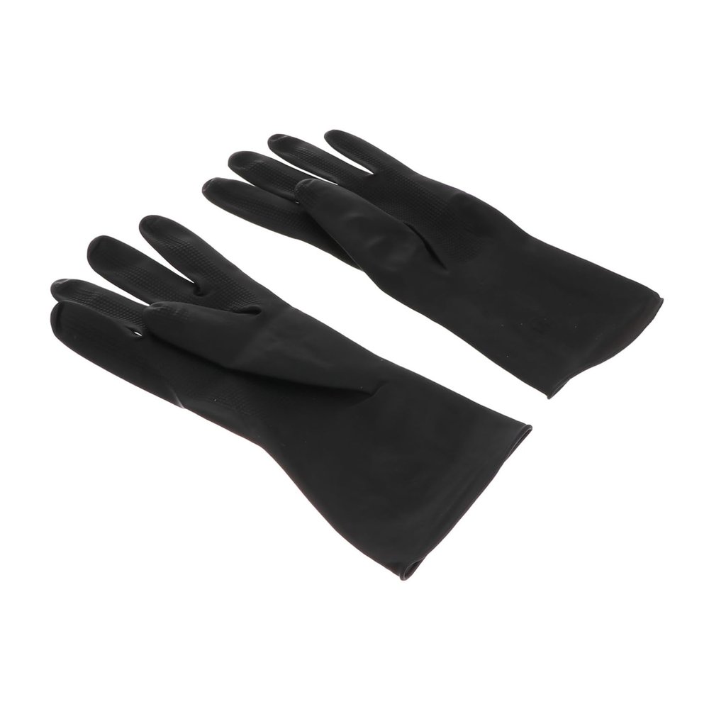 Anneome Black Gloves for Cleaning and Hair Dyeing Chemical Resistant Non-slip Reusable Elastic Hair Shampoo Barber Gloves