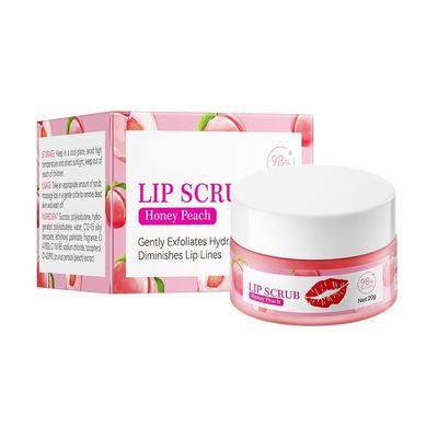 Fruit Lip Scrub Gentle Exfoliator, Hydrating Scrub for Lip Prep, Lip sleeping Mask Exfoliator & Moisturizer Lip Scrub Balm For Lightening & Brightening Dark Lips Overnight Hydration (Peach)