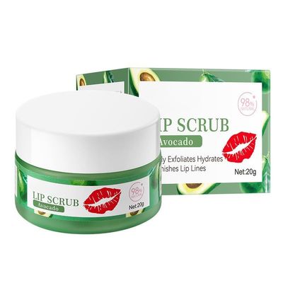 Fruit Lip Scrub Gentle Exfoliator, Hydrating Scrub for Lip Prep, Lip sleeping Mask Exfoliator & Moisturizer Lip Scrub Balm For Lightening & Brightening Dark Lips Overnight Hydration (Avocado)